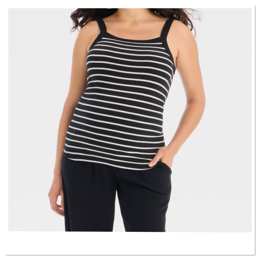 Ribbed Maternity Tank Top Striped Isabel Maternity by Ingrid & Isabel
